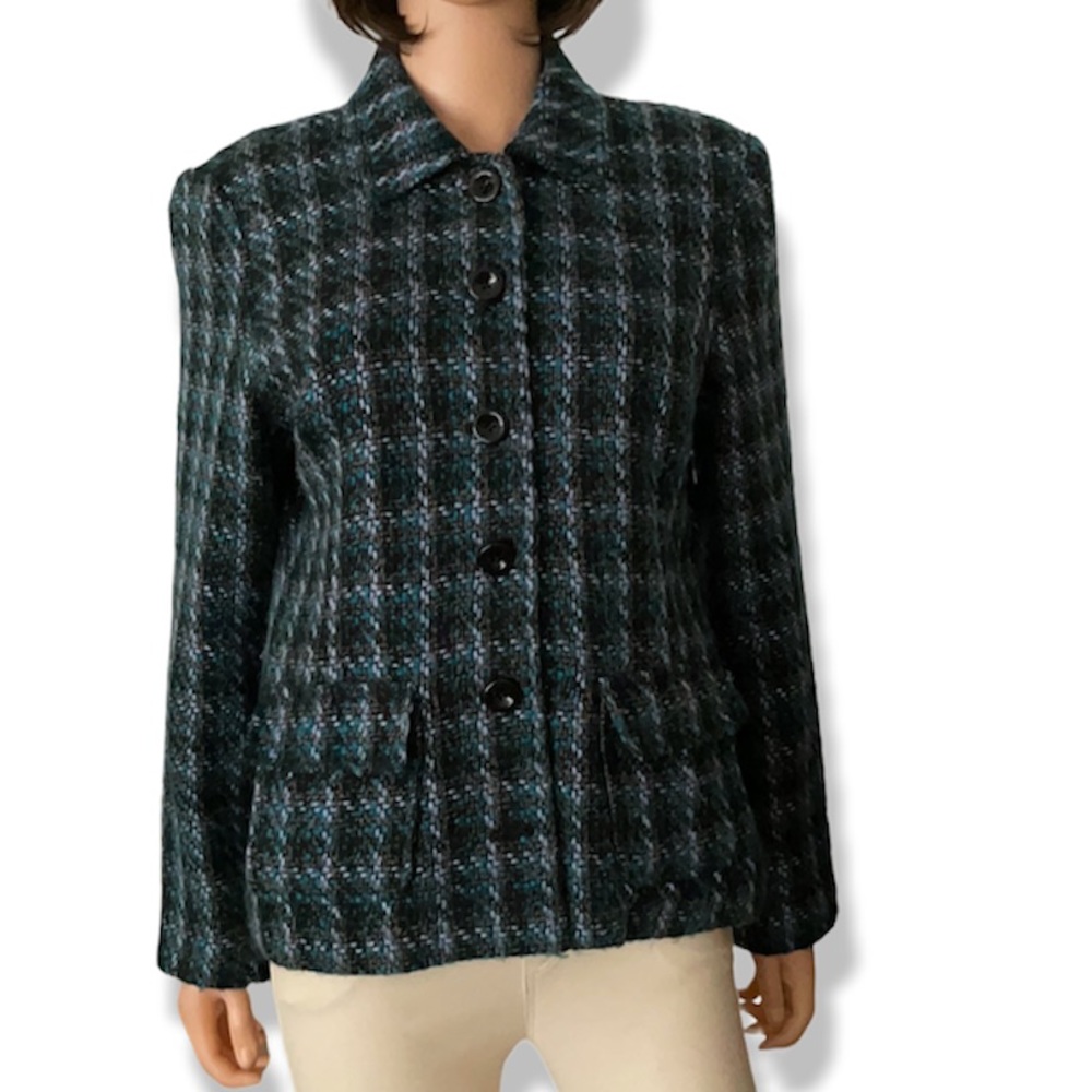 Croft & Barrow Plaid Tweed Boucle Blazer